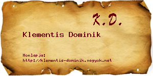 Klementis Dominik névjegykártya