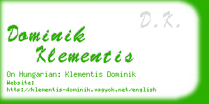 dominik klementis business card
